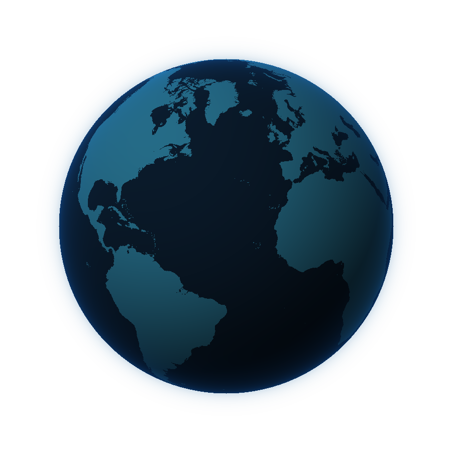 Detailed globe showing Earth's continents